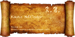 Kautz Nándor névjegykártya