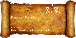 Kautz Nándor névjegykártya